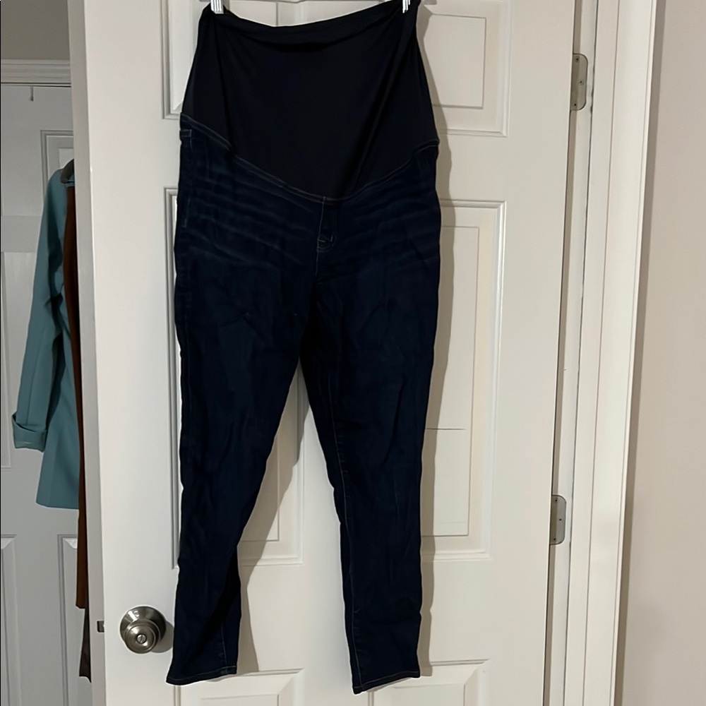 Maternity Madewell Crop High-Waisted Dark Stretchy Jeans